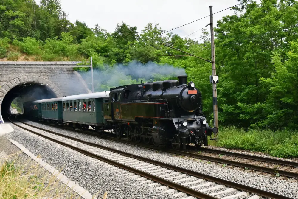 black, fat vintage steam locomotive
