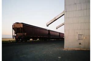freight train at a station