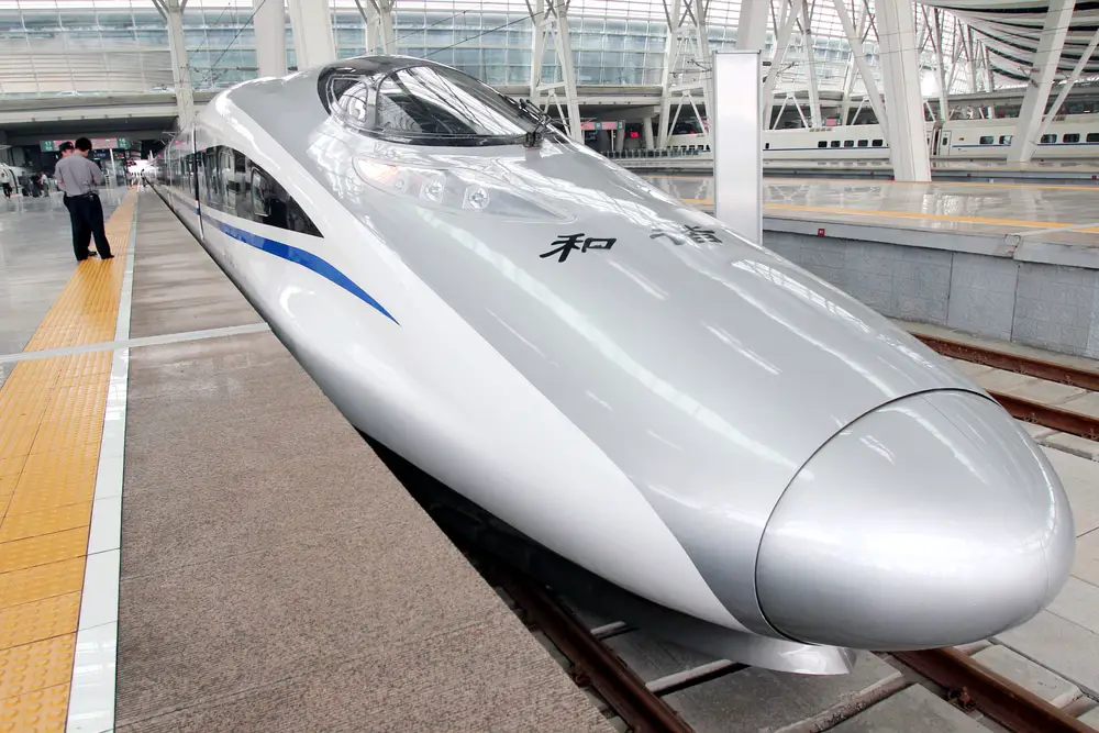 maglev train stopped at the station waiting for passengers