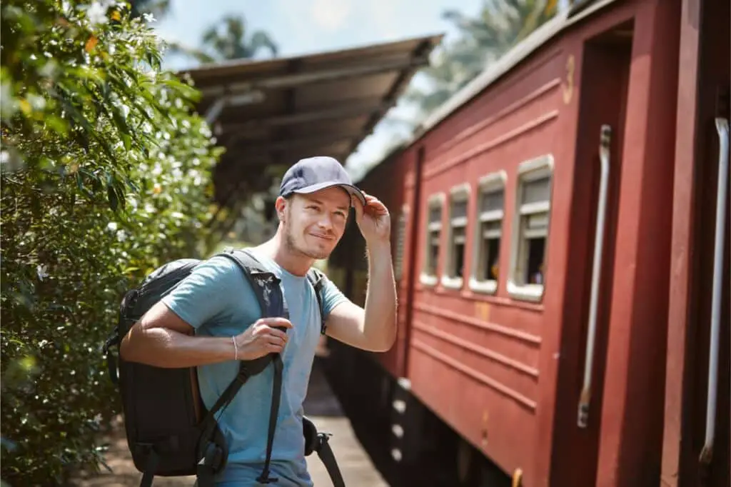 tourist about to get in tourist train
