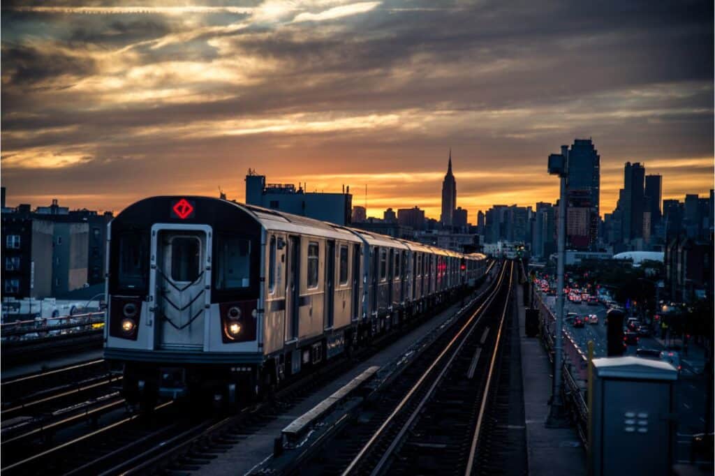 subway train in new york