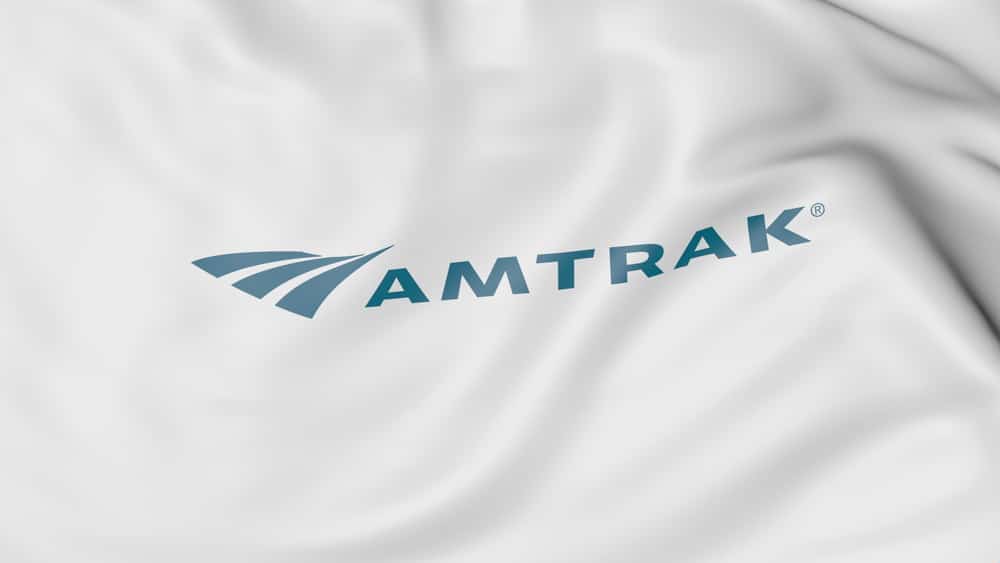 amtrak logo on flag