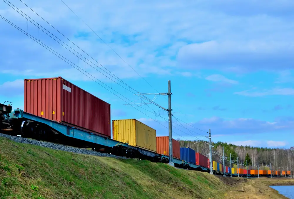 freight train hauling cargo