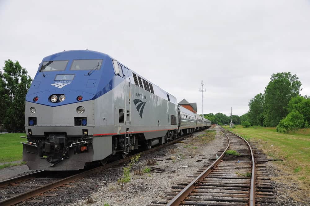 amtrak train moving