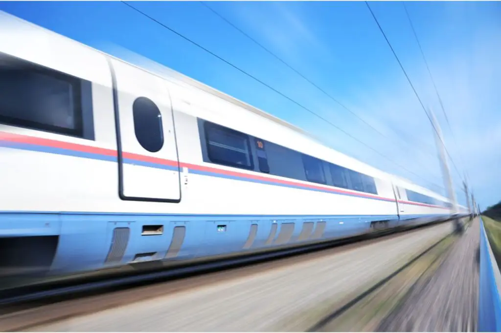 moving high-speed passenger train