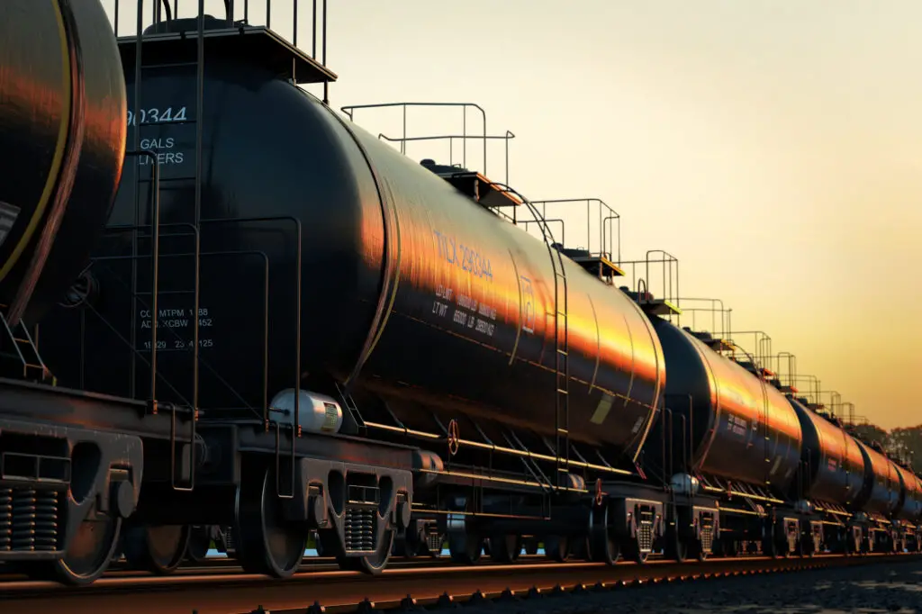 tanker freight car carrying oil